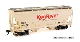 244068 Walthersmainline 616374224012 Walthers Ho Scale 39ft Trinity 3281 2-bay Covered Hopper Keg River #244068