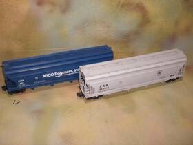 3-rail Weaver 260067 2 O-scale 4-bay Acf Centerflow Hoppers Prr And Arco