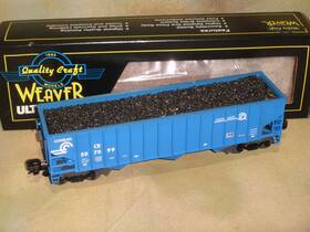 Weaver 507099 O-scale 3-rail Conrail Quality 3-bay Coal Hopper Car #507099 W. Load