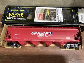 3-rail Weaver 6037 Vintage Cp Rail System 4-bay Hopper O Scale Acf Center Flow