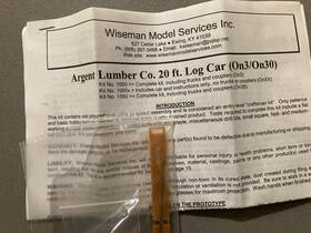 Ar20skel Wiseman Model Services On3/on30 Argent Lumber 20ft Russell Skeleton Log Car Kit