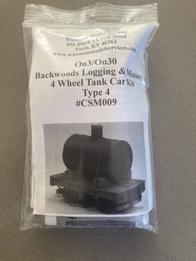 Csm009 Wiseman Model Services On3/on30 #csm009 Backwoods Logging / Mining 4 Wheel Tank Car Type Kit