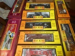 O/O-27 Mth Freight Cars 30-7624, 6400-2, 7634, 7010D, 7010B, 7164. Buyers Choice. Fixed Price $30.00.