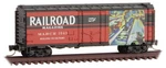 Micro-trains Mtl Z-scale 40FT Box Car Railroad Magazine Series #1 March 1943. Fixed Price $24.79.