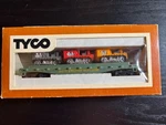 Ho Scale #351-A Skid Flat With Tractors By Tyco Original Box. Fixed Price $9.95.