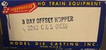 Roundhouse 3-BAY Offset Hopper Burlington C&s 20098 3243 SWD3. Fixed Price $10.00.