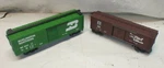 Lot Of Scale Train Cars Lionel Bn 6-6237 Boxcar & K-line Sante Fe 64238. Fixed Price $22.98.