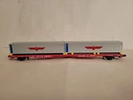 Con-cor Scale 90' Piggyback Flatcar W/ 2 Sea Containers Trailer Train Gttx. Fixed Price $24.99.