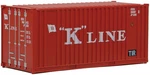 Walthers Ho Scale 20' Flat Panel Shipping Intermodal Container K-line (red). Fixed Price $10.19.