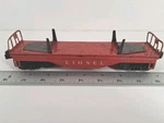 Lionel #6121 Postwar Red 8" All Metal Flat Pipe Car. Fixed Price $9.99.