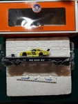 Lionel #6-26393 Flatcar With Menards Race. Fixed Price $29.00.