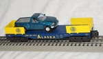 K-line K661-1011 Alaska Gauge Flatcar With '98 Ford Pickup And Figures. Fixed Price $49.99.