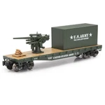 Menards Military Army Flatcar W/ Container & Gun Scale. Fixed Price $48.79.