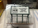 Rail King 30-90040 Bill's Used Car Lot Lighted Billboard W/removable Base, Lnib. Fixed Price $82.00.