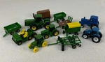 Vintage Ertl Micro Size John Deere Ford Farm Toy Lot Tractors Wagons 1:87 Scale. Fixed Price $19.99.