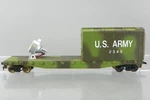 Vintage Ahm Ho Gauge Scale Us Army #2345 Camouflage Flat Searchlight Freight Car. Fixed Price $9.97.