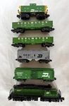 American Flyer Burlington Northern GP-20 Engine, Caboose, Box Car, Hopper, Gon. Fixed Price $293.00.
