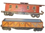 Vintage Gauge Lionel Tin Litho Caboose 1722 Gondola 1717 Remote Couplers. Fixed Price $9.77.