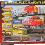 Life-like Super City Elevated Rails Ho Train Santa 2 Nib Sealed. Fixed Price $275.00.
