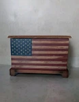 Wood Box Usa Flag 6.5X3.75X4.25" Trinket Treasure Aa. Fixed Price $16.90.