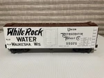 K-line Reefer, O-scale, White Rock Water, Waukesha, 1:48, K-5001, 10" Body, Mint. Fixed Price $19.00.