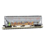 North American Car Corp 3-BAY Covered Hopper Weathered Mtl #094 44 650 Scale. Fixed Price $39.90.