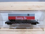 Scale Atlas 3775 40' Trailer On Flat Santa Fe. Fixed Price $12.00.