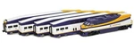 American Z-scale AZL-7007-2 West Coast Express Passenger Set W/F59PHI Locomotive. Fixed Price $328.00.