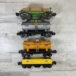 Lionel Prewar Gauge Wired Freight Lot Flatcar 2654 Shell Sunoco Gondola. Fixed Price $129.98.