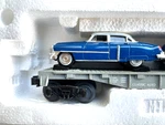 Railking 7607L, Mth Lines With Ertl 1952 Cadillacs, Semi-scal Flat Car, Box. Fixed Price $29.90.