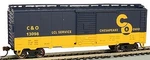 Bachmann Ps 40' Steel Boxcar Chesapeake & Ohio #13098 - Ho Scale Model. Fixed Price $37.62.