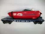 Lionel 6- 26785 " Highball #8 Racing Boat Flat Car Lot #46271. Fixed Price $30.00.