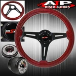 Slim Quick Release For 84-89 Accord + Red Wood Black Deep Dish Steering Wheel. Fixed Price $95.15.