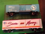 Lot Lionel 6-9206 Great Northern + Menards Save Big Money Box Car. Fixed Price $22.00.