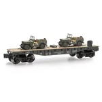 Menards 279-3380 Army Flatcar W/two Jeeps NIB/C9 #. Fixed Price $39.88.
