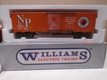 Williams #52 Scale Orange Northern Pacific 40' Boxcar New Original. Fixed Price $39.99.