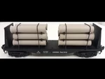 Industrial Rail 7004 Gauge Union Pacific Bulkhead Flatcar W/ Pipe Load #42162. Fixed Price $85.00.