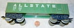 Marx 5532 Allstate Turquoise Gondola White Lettering Gauge 8 Diecast Wheels. Fixed Price $10.00.