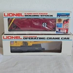 Lionel 027 Gauge 6-6510 6-9322 Wheel Crane Car Famous American Atsf Hopper Excel. Fixed Price $59.95.