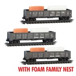 Micro Trains Scale Denver & Rio Grande Western 40' Drop Bottom Gondolas 3 Pack. Fixed Price $76.95.