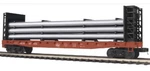 Mth Premier Milwaukee Road Bulkhead Flat Car W/ Pipe Load 20-98664! Scale. Fixed Price $79.99.
