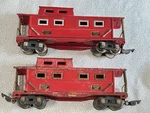 2 American Flyer Prewar Red Caboose Gauge Ac Gilbert Nickel Trim & Light. Fixed Price $39.99.
