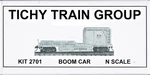 Scale Tichy Group 2701 Undecorated Wreck Train/crane Boom Car Kit. Fixed Price $9.00.