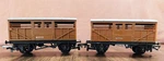 Tri-ang Pair Of R122 Cattle Wagons British Railways M3712 M-3713 Oo Ho -a-. Fixed Price $42.00.
