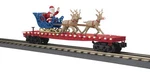 Mth Railking North Pole Maroon Flat Car Led Lights Sleigh Reindeer New Box. Fixed Price $89.95.