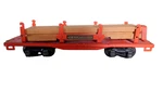American Flyer Vintage S Gauge 3046 Orange Tinplate Flatbed W/lumber. Fixed Price $29.95.