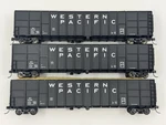 Lot Of 3 Walthers Western Pacific 61 Wood Chip Gondola Hopper Cars Wp. Fixed Price $60.00.