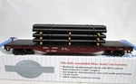 Bachmann Silver Ho Scale Up Union Pacific Flat Car W/ Pipe Load Nos 18923. Fixed Price $26.00.