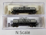 Atlas Scale Anchor Petroleum/sunray 11K Gal. Tank Car Runner Set (2), Diff #'s. Fixed Price $45.00.