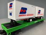 Mth Premier 20-90014C Burlington Northern Flat Car W/20 Trailers O529. Fixed Price $59.98.